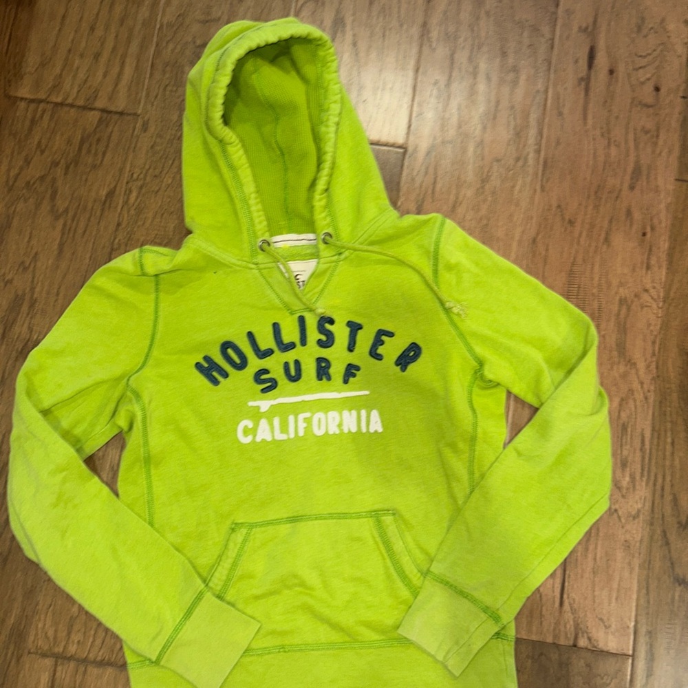 Hollister Women's Lime Green Surf Hoodie